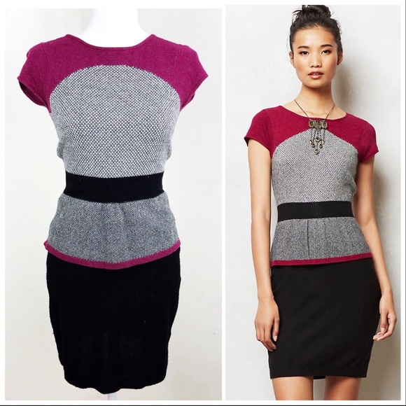Anthropologie Dresses & Skirts - Anthro Sparrow Serena Sweater Dress Purple Motif